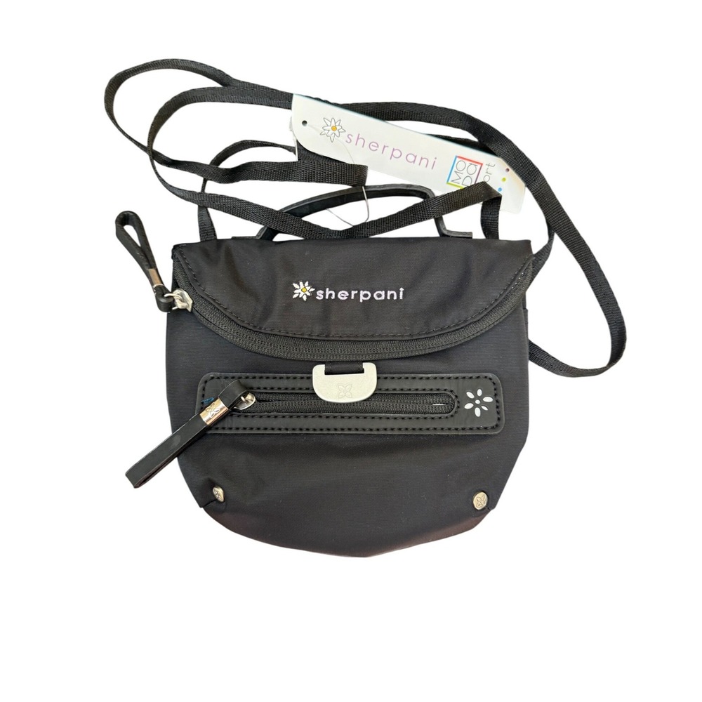 Sherpani Selfie Black Nylon Crossbody Bag Small Travel‎ Purse NWT